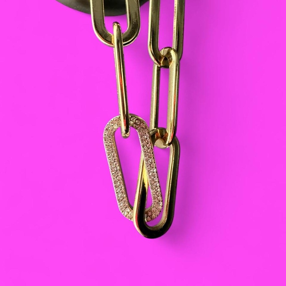 Gold-tone chunky paperclip chain bracelet
